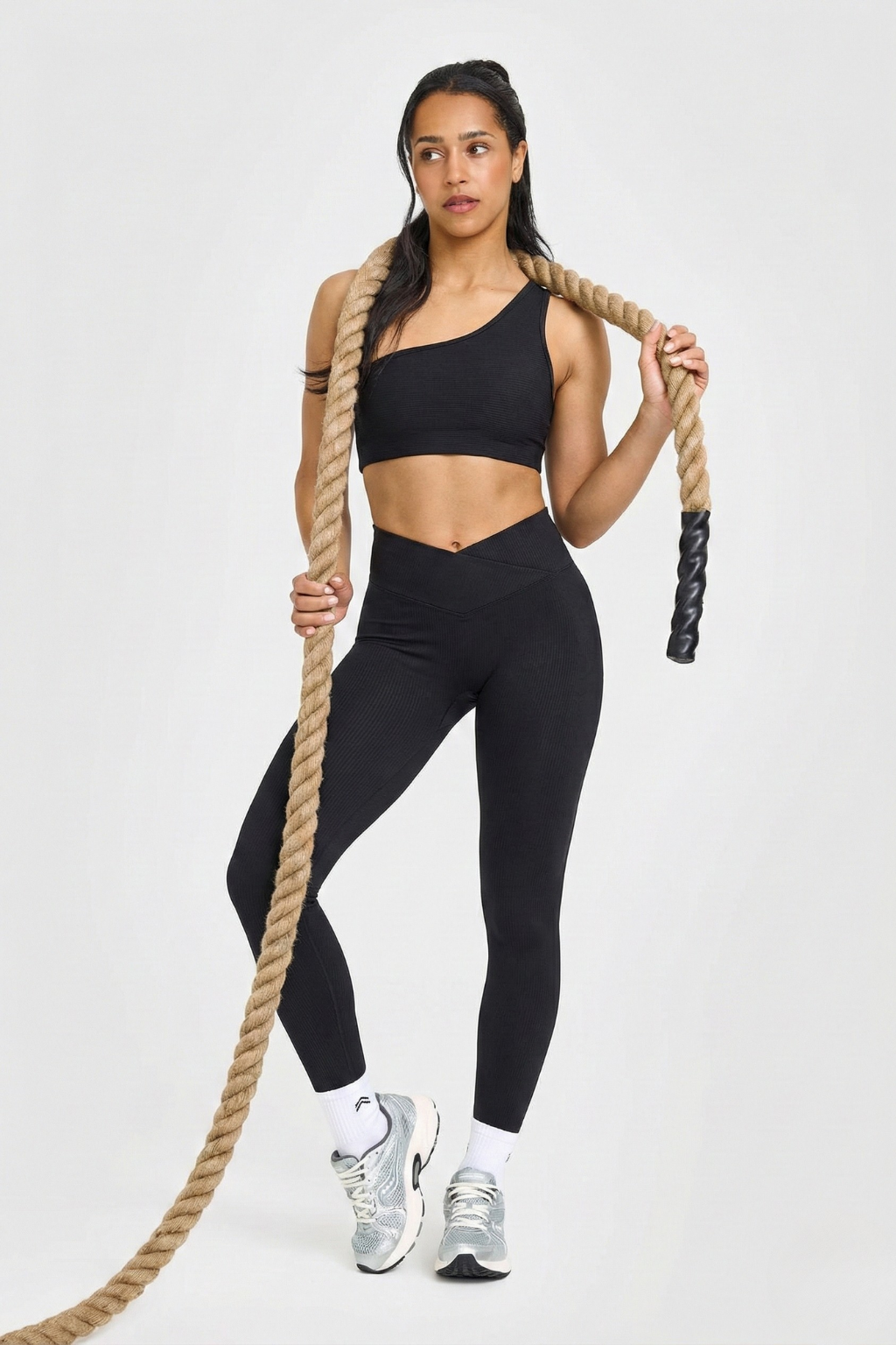 Conjunto Seamless Canelado Olivia - Preto