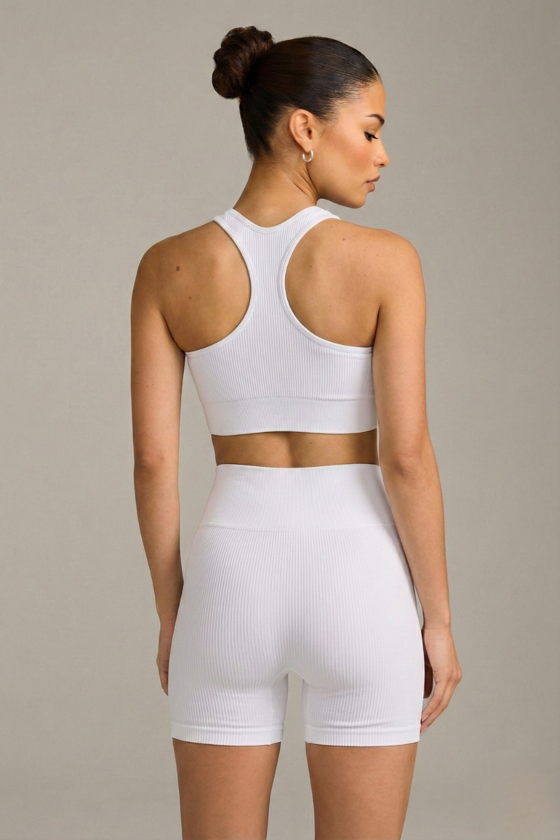 Conjunto Seamless Canelado Gaby - Branco