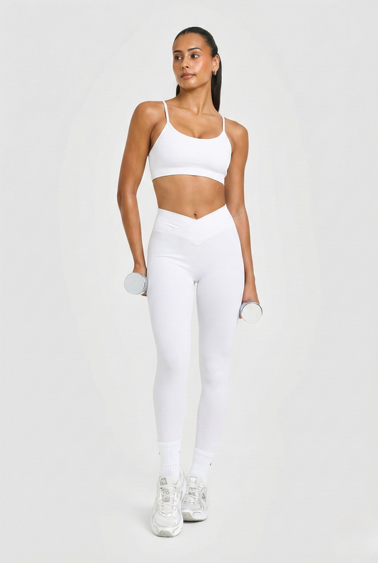 Conjunto Seamless Canelado Val - Branco