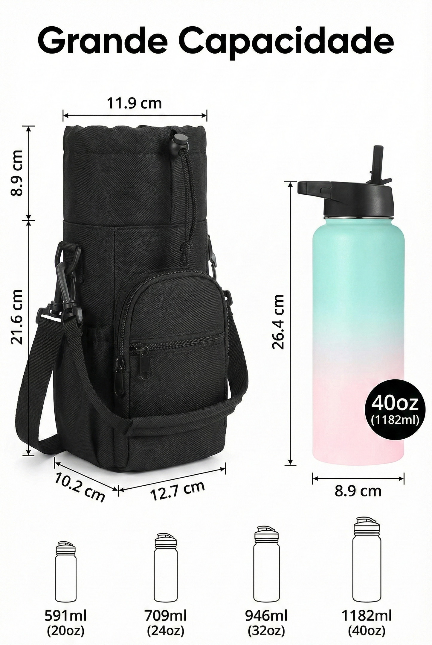 Bolsa Porta Garrafa Premium - Rosa