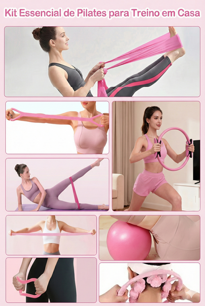 Kit Pilates Home Studio – 13 Peças Completas Rosa