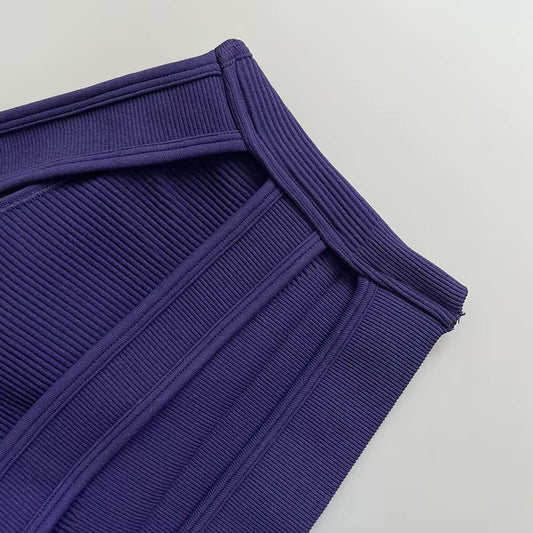 Conjunto Seamless Canelado Olivia - Azul Marinho