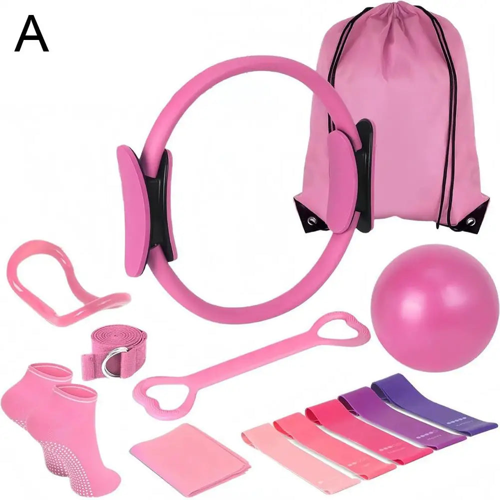 Kit Pilates Home Studio – 13 Peças Completas Rosa