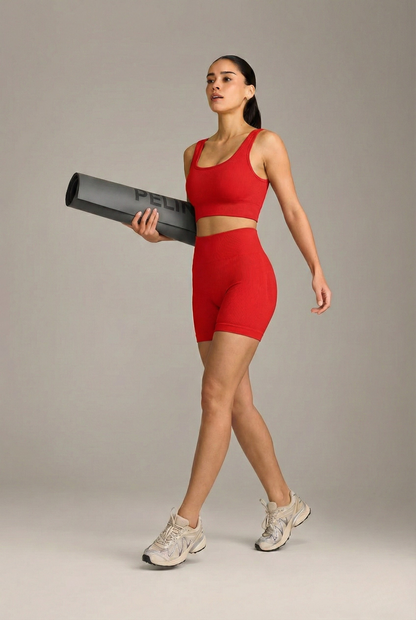 Conjunto Seamless Canelado Jo - Vermelho