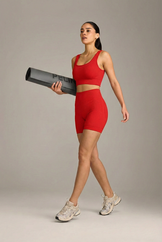 Conjunto Seamless Canelado Jo - Vermelho